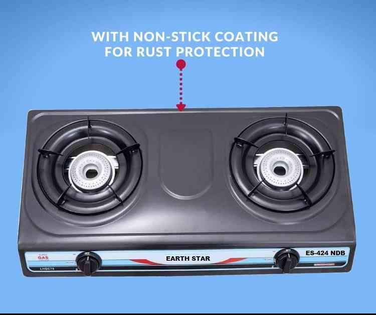 Earth Star Dual Burner Non-Stick Gas Cooker ES-424NDB